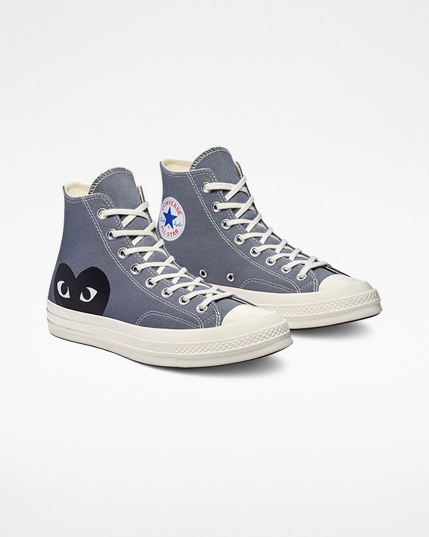 Pánské Boty Vysoké Converse x Comme des Garçons PLAY Chuck 70 Šedé Černé | CZ J31WI43